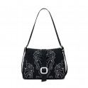 Petit sac bandoulière effet cuir clouté