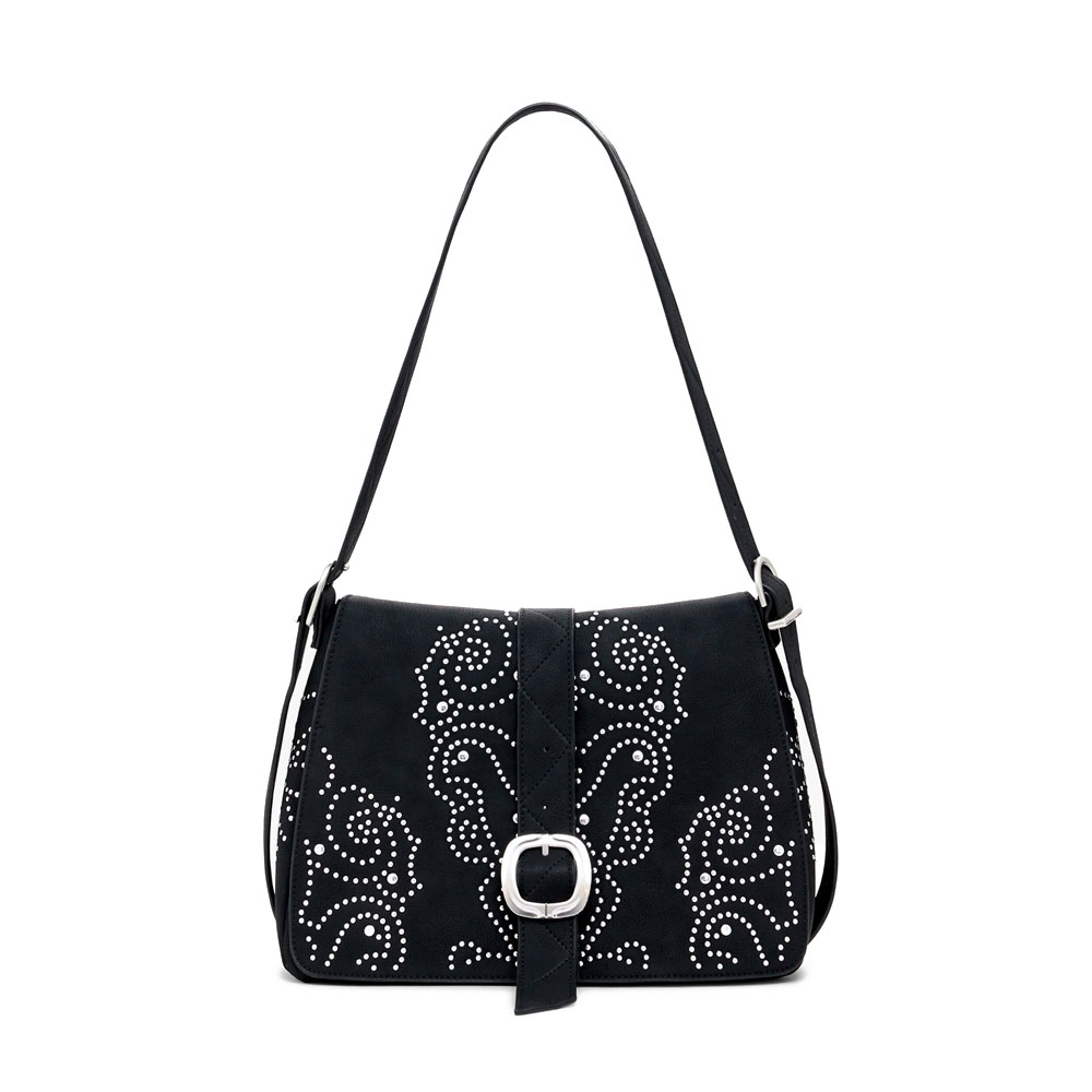 Desigual Borse da donna, articoli da toeletta e valigie Piccola borsa a tracolla effetto pelle borchiata