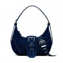 Bolsa jeans média com fivela