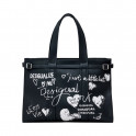 Große Shopper-Tasche in Lederoptik mit Buchstaben