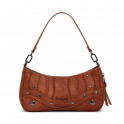 Kleine bestickte Tasche in Lederoptik