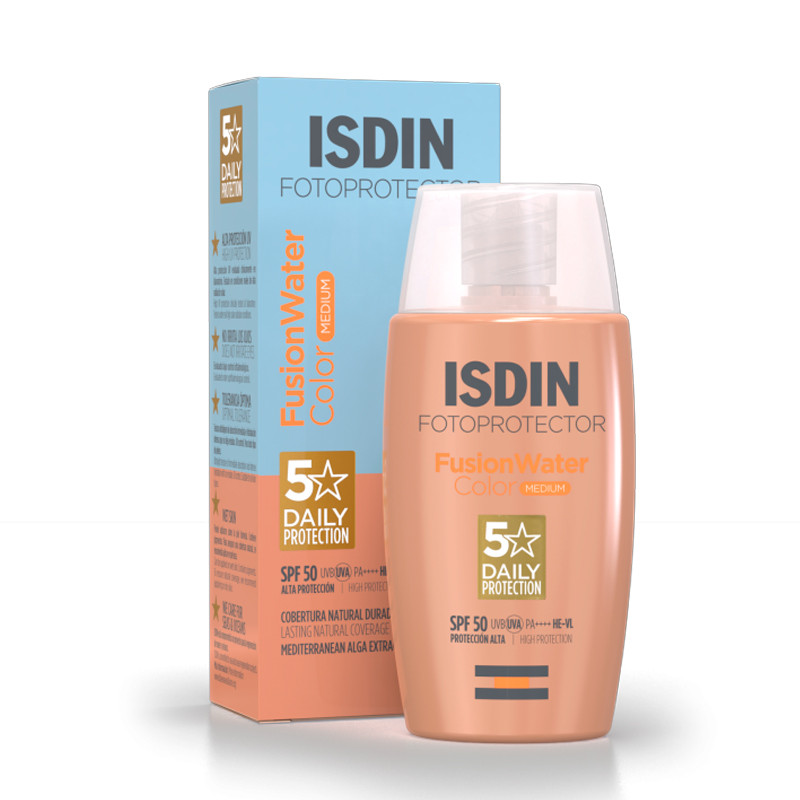 Isdin Bases Maquillaje Fusion Water MAGIC Medium SPF 50 Protector Solar Facial Con Color