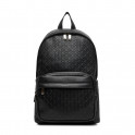 Backpack with monogram engraved throughout