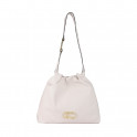 Faux leather shopper bag with oval LC logo