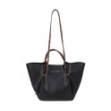 Mini shopper bag with animal print details