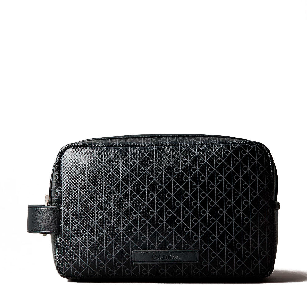 Calvin Klein Jeans  Messenger bags, toiletry bags and suitcases for men Zippered travel toiletry bag with all-over monogram logo