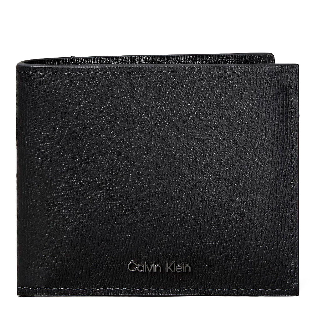 Calvin Klein Jeans Portafogli e portamonete da uomo Portafoglio bifold in pelle Saffiano con portamonete