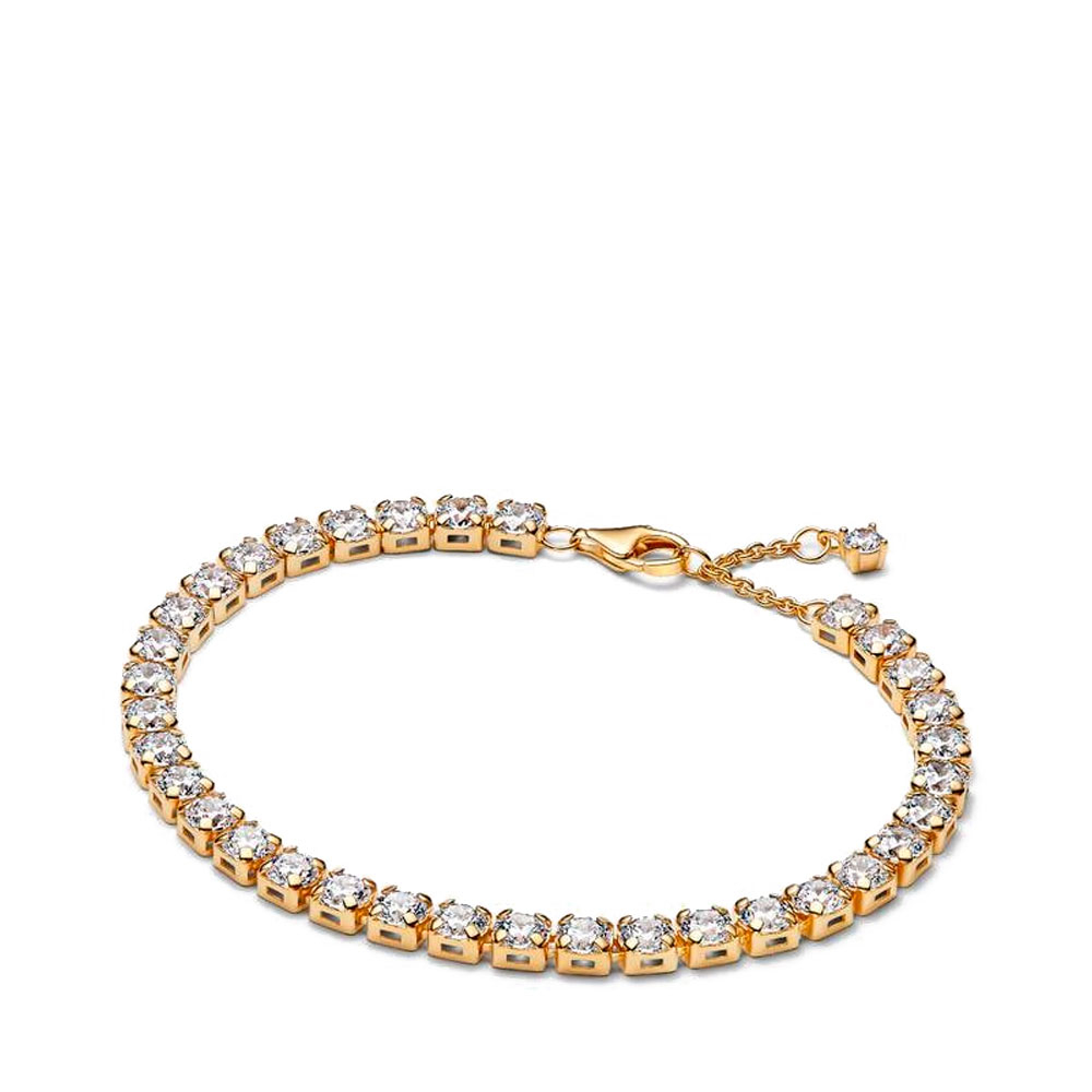 Pandora Gold/Golden Bracelets Wide Shiny Tennis Bracelet 563539C01