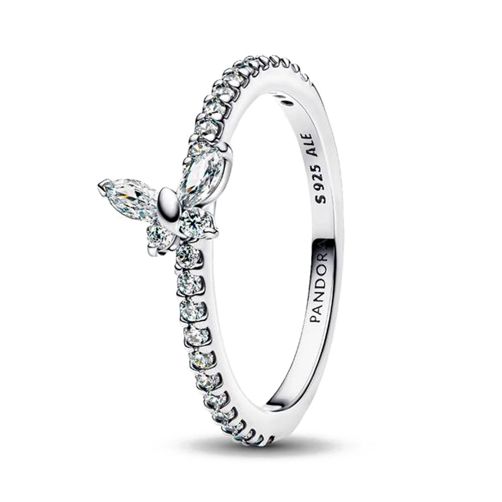 Pandora Silver Rings Wide Brilliant Butterfly Ring 194269C03