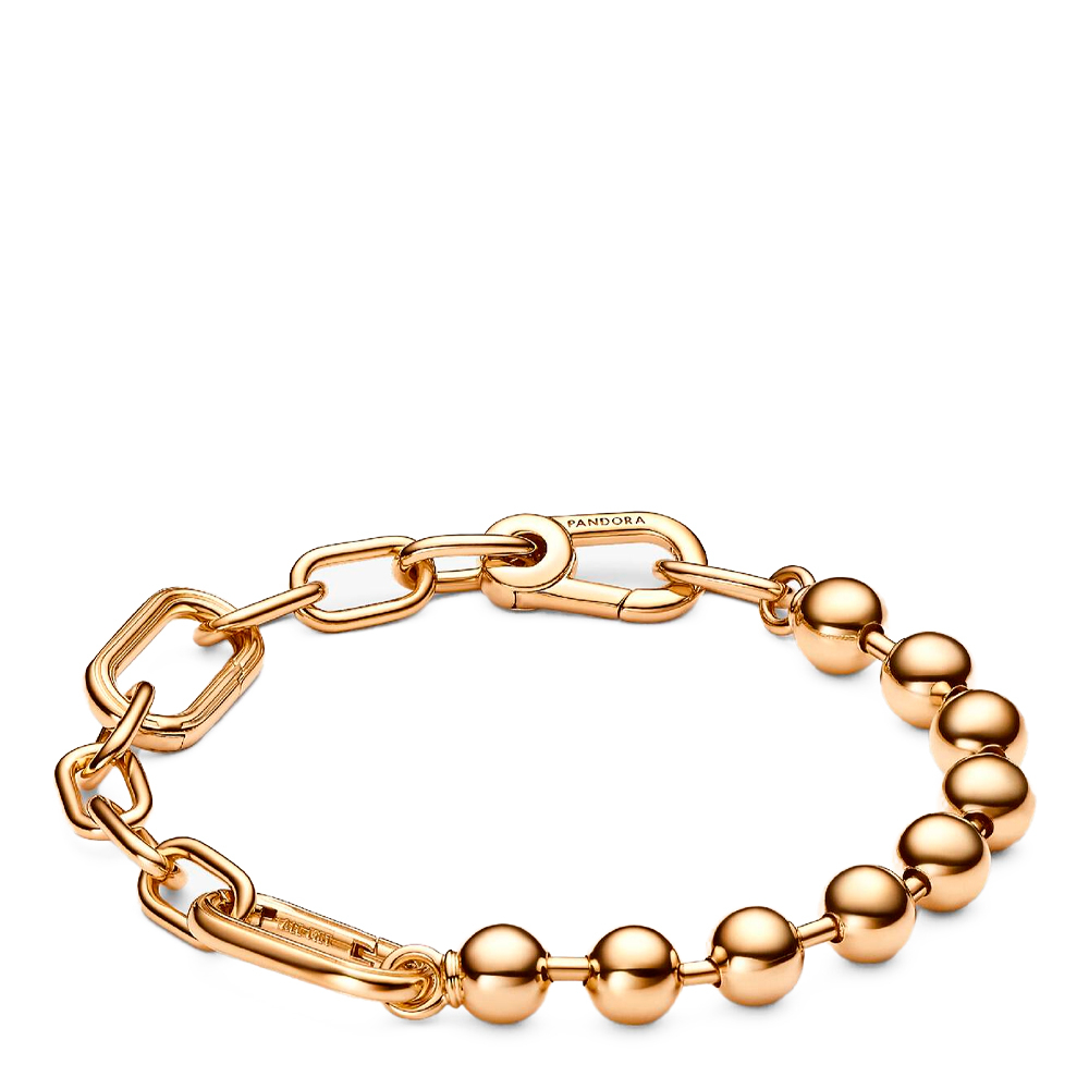 Pandora Gold Bracelets Bracelet With Chain Links And Metal Spheres