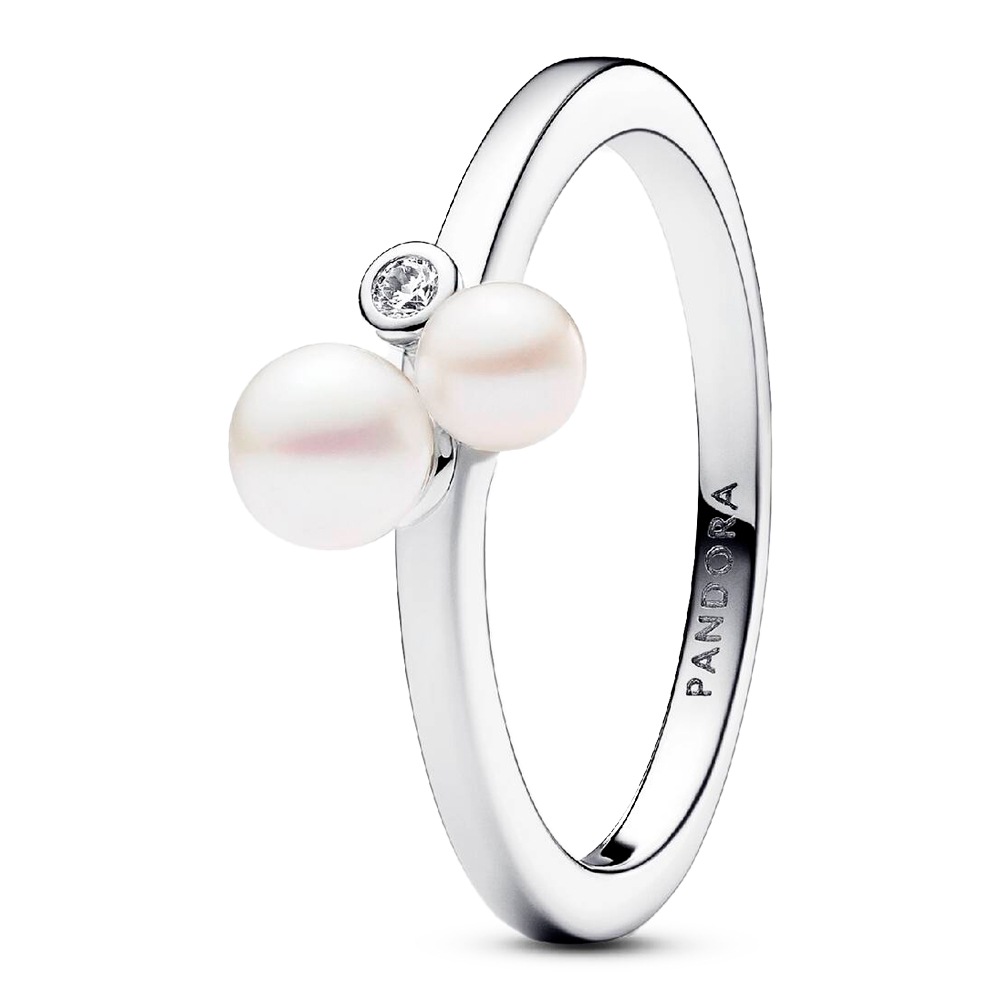 Pandora Anillo Dúo de Perlas Cultivadas de Agua Dulce Tratadas