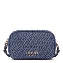 Small denim crossbody bag with jacquard pattern