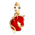 Pendentif cheval en verre de Murano rouge feu 764431C01