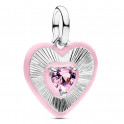 M&eacute;daillon C&oelig;ur Rose Rayonnant Charm 794409C01