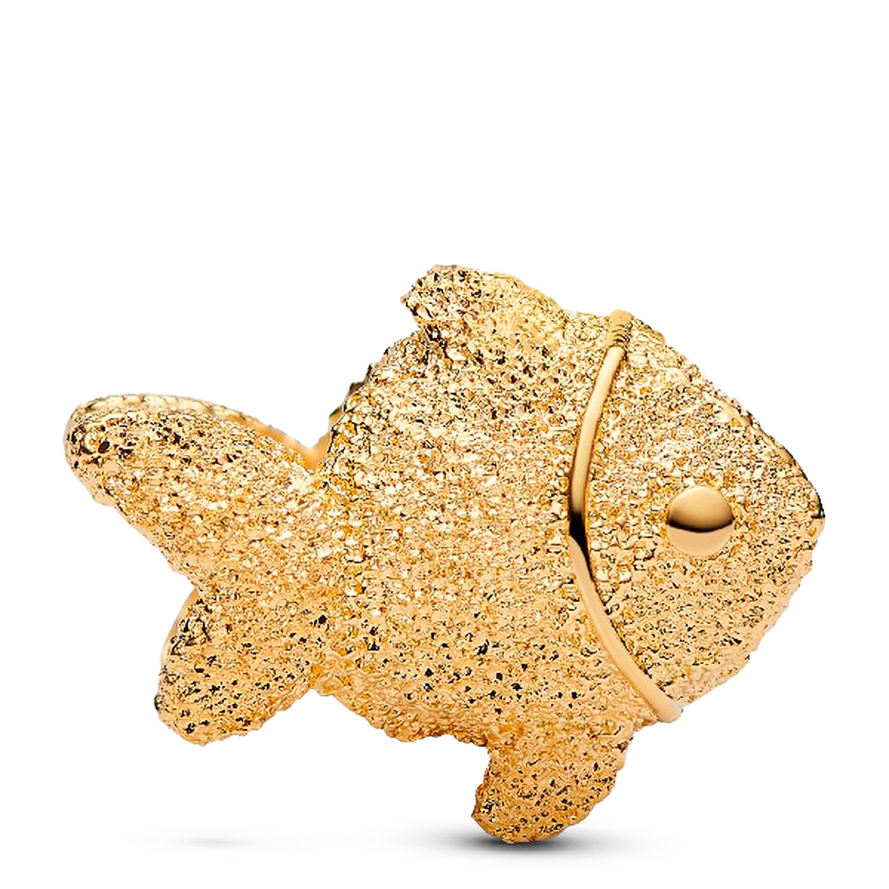 Pandora Silver Charms Charm Mini Fish Texture