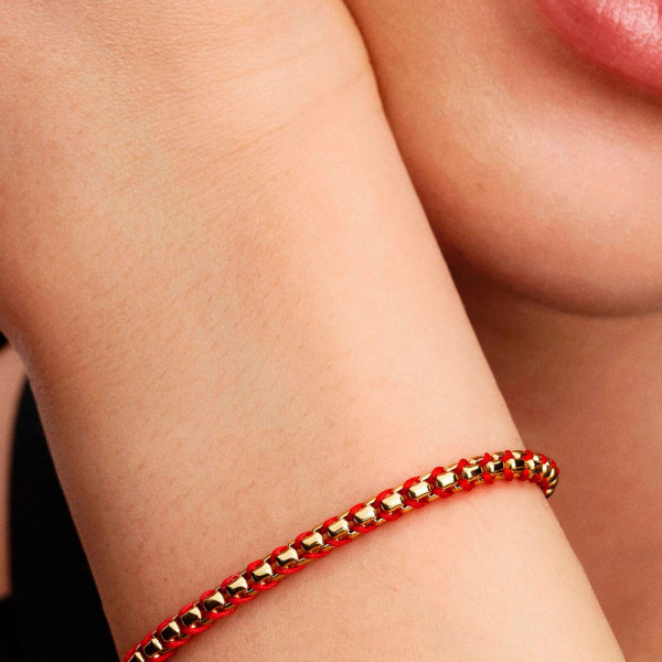 red-cord-snake-chain-bracelet