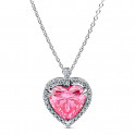 Pink Heart Halo Necklace 394414C01