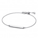 Bracciale a catena con barra incisa in argento sterling 594010C01