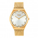 Analog Watch with Karat Round Mesh Gold Steel Bracelet
