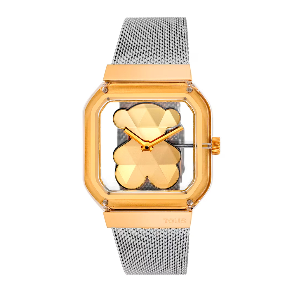 Tous Reloj Analógico Con Brazalete De Acero Y Acero Dorado D-Bear Party