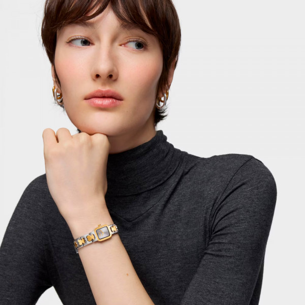 reloj-analogico-con-brazalete-de-acero-y-acero-dorado-icon-time