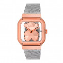 Montre analogique D-Bear Party avec bracelet en acier et or rose