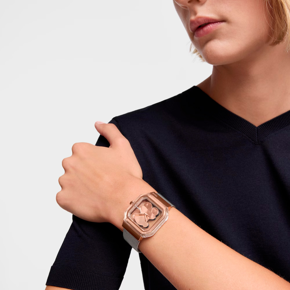 Tous Reloj Analógico Con Brazalete De Acero Y Acero Rosado D-Bear Party