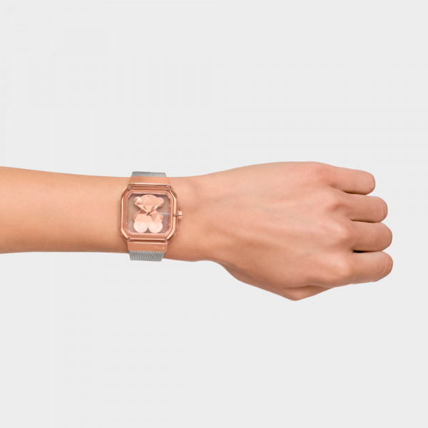 reloj-analogico-con-brazalete-de-acero-y-acero-rosado-d-bear-party