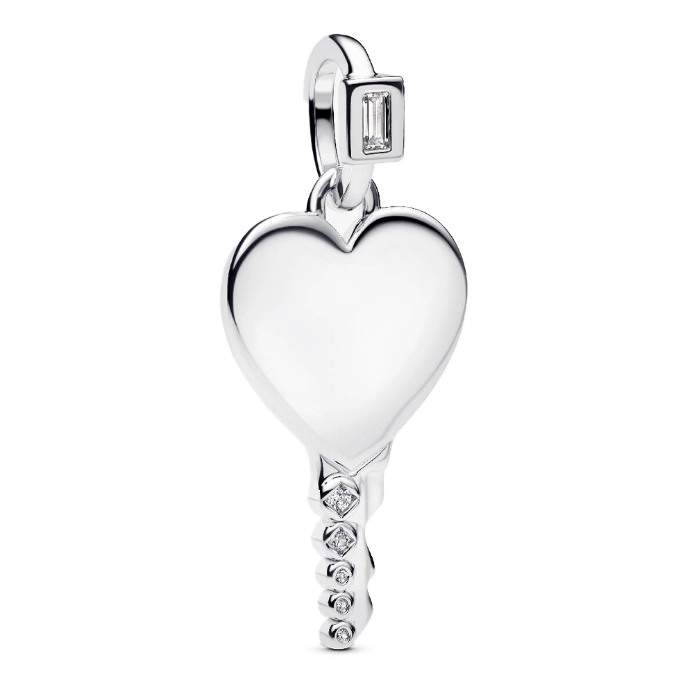 Pandora Silver Necklaces Engravable Tag Pendant Key Heart 394353C01