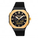 relogio-analogico-digital-bet-em-aco-banhado-a-ouro-com-pulseira-de-nylon-preta