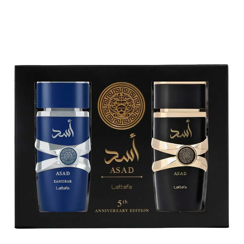 Lattafa Men's Orange/Amber Asad & Zanzibar Set - 100Ml Eau De Parfum Perfumes
