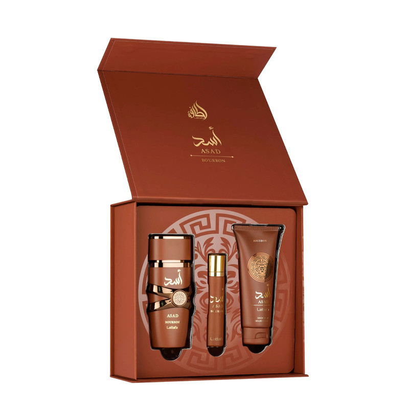 Lattafa Men's Lavender/Pink/Amber Asad Bourbon Set - 1 Ud. Eau De Parfum Perfumes