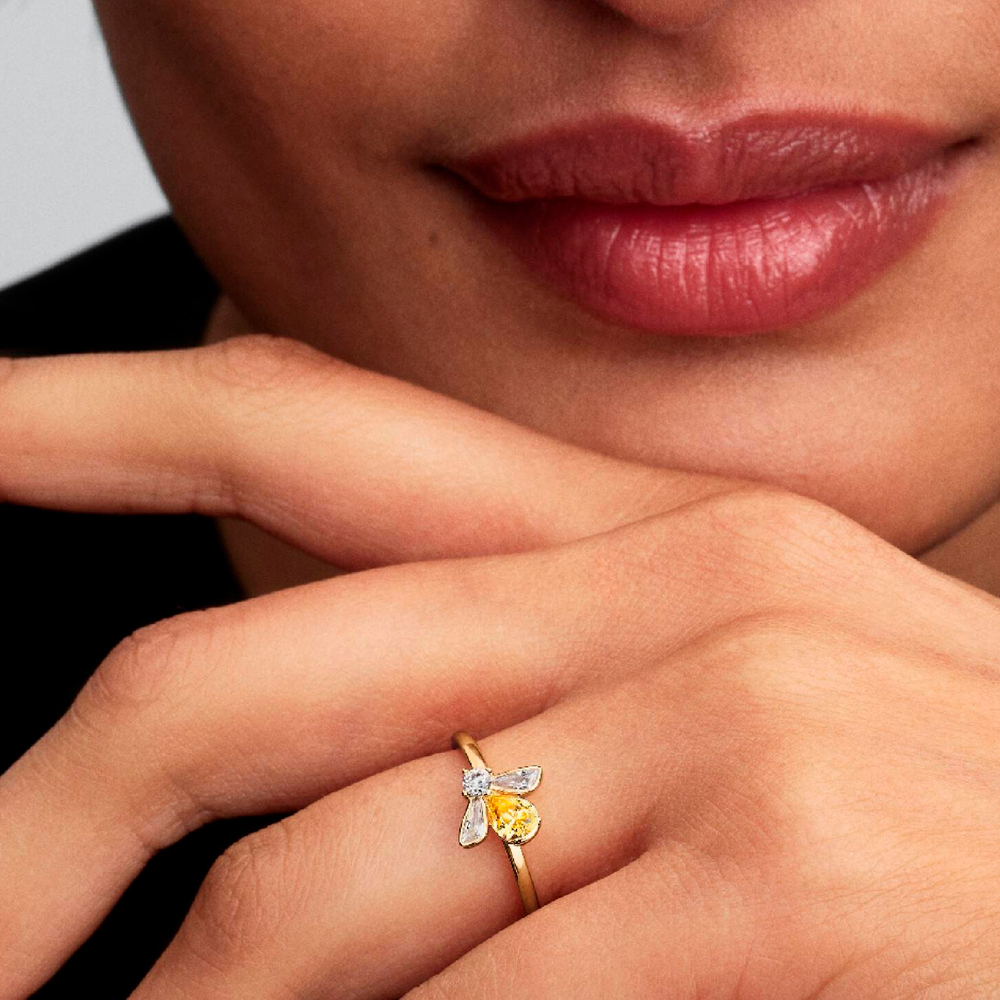 Pandora Anillo Abeja Miel 164562C01