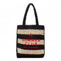 STRIPED RAFFIA-EFFECT BAG