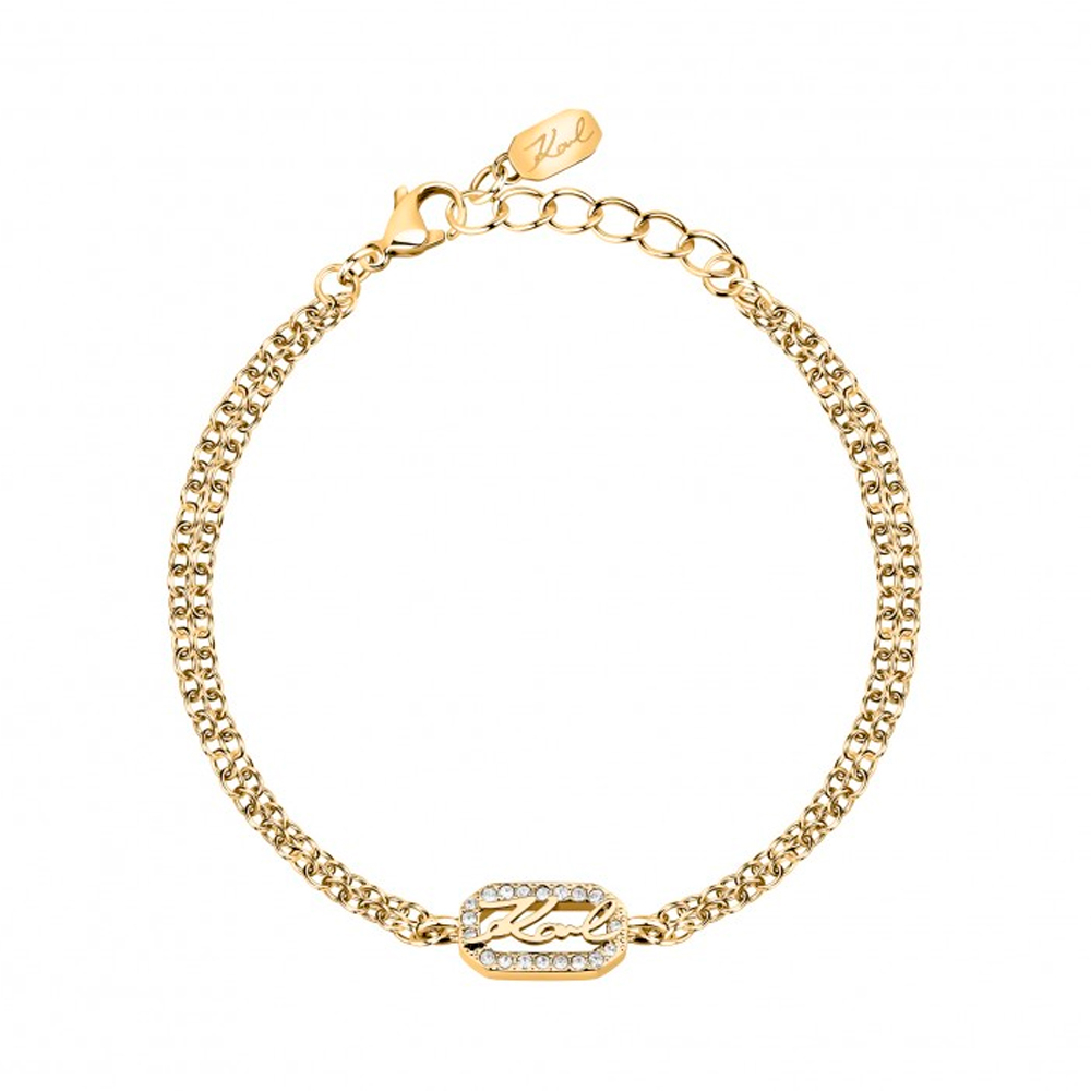 Karl Lagerfeld Yellow/Gold Bracelets Signature Pavé Pendant Bracelet