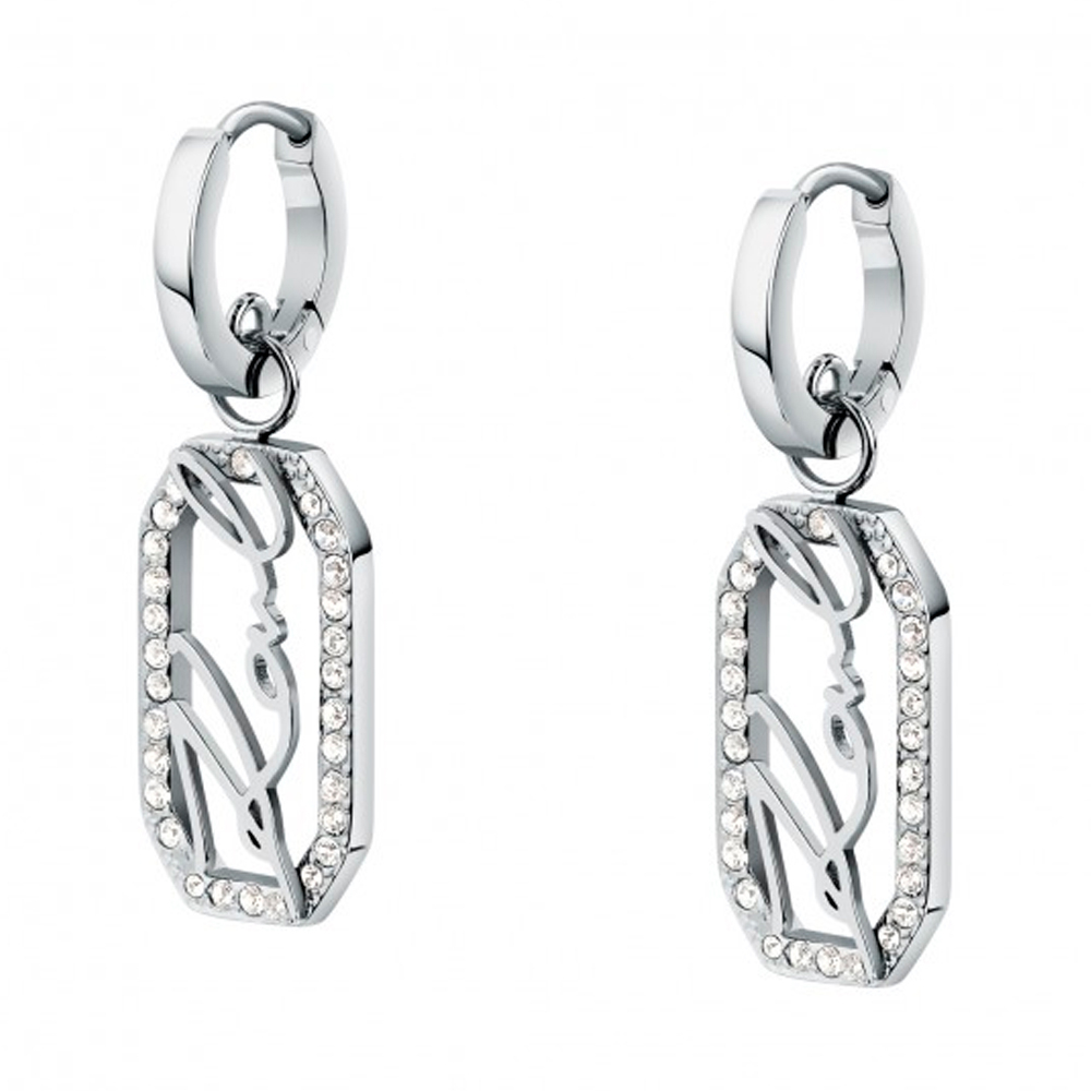Karl Lagerfeld Yellow/Gold Earrings Signature Pavé Drop Earrings