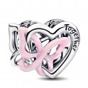 Charm de coraz&oacute;n y mariposa entrelazados 794475C01