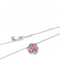 Collier avec pendentif fleur d'herbier rose vif 394576C01