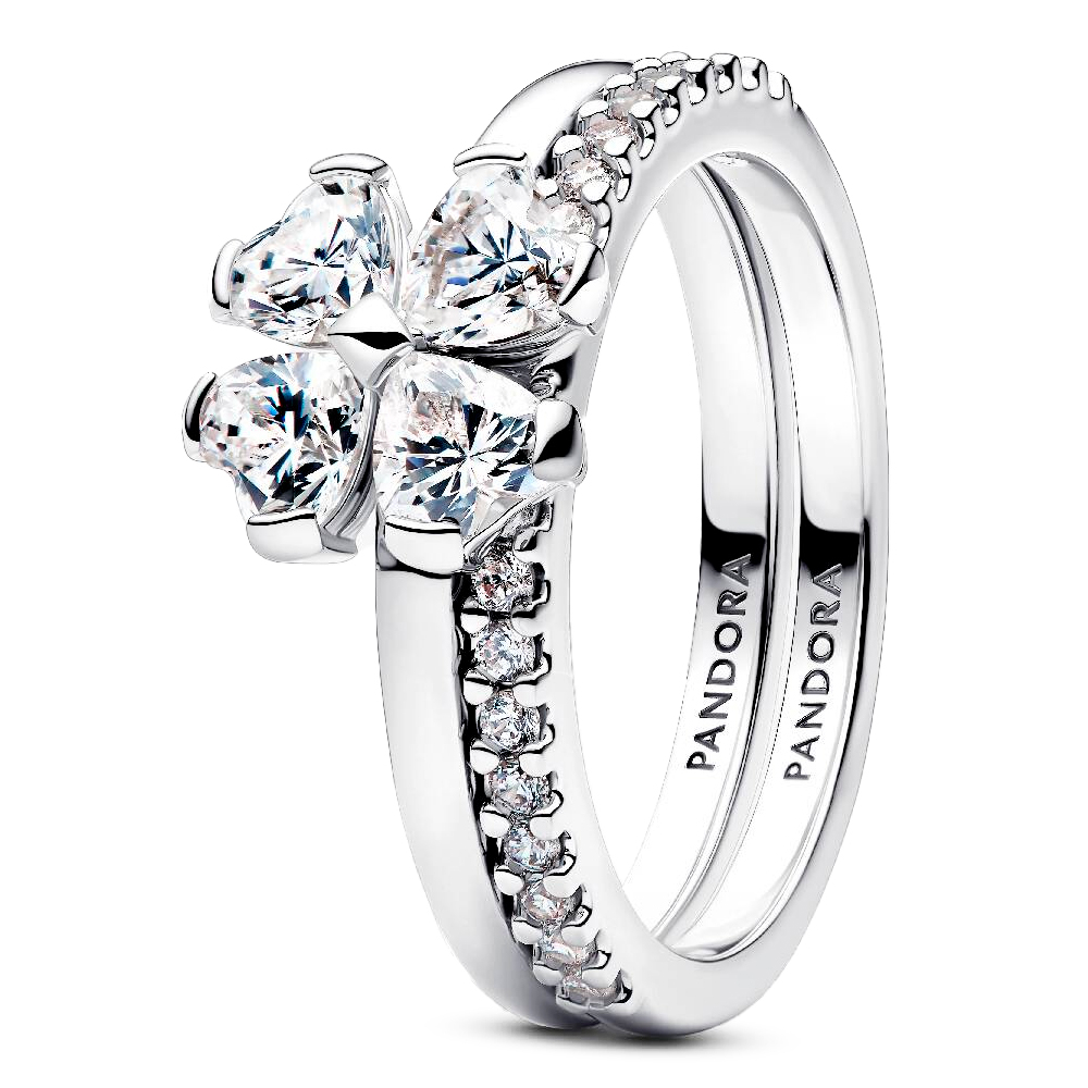 Pandora Anillo Divisible Trébol de la Suerte Brillante 194507C01