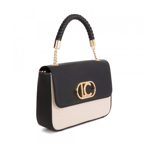 two-tone-faux-leather-flap-shoulder-bag