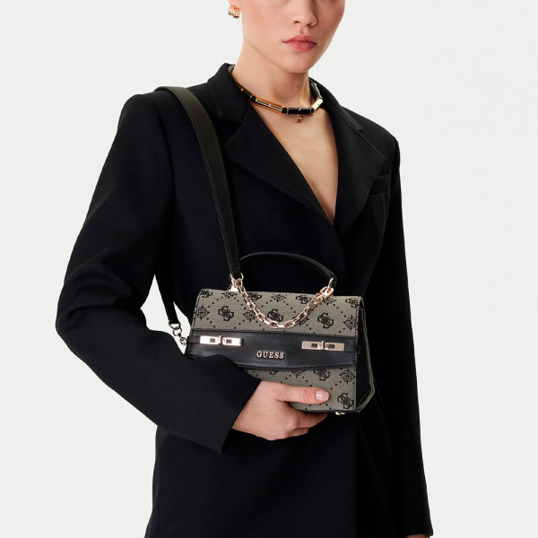melinda-logo-top-handle-flap-bag