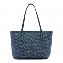Borsa tote in denim con jacquard