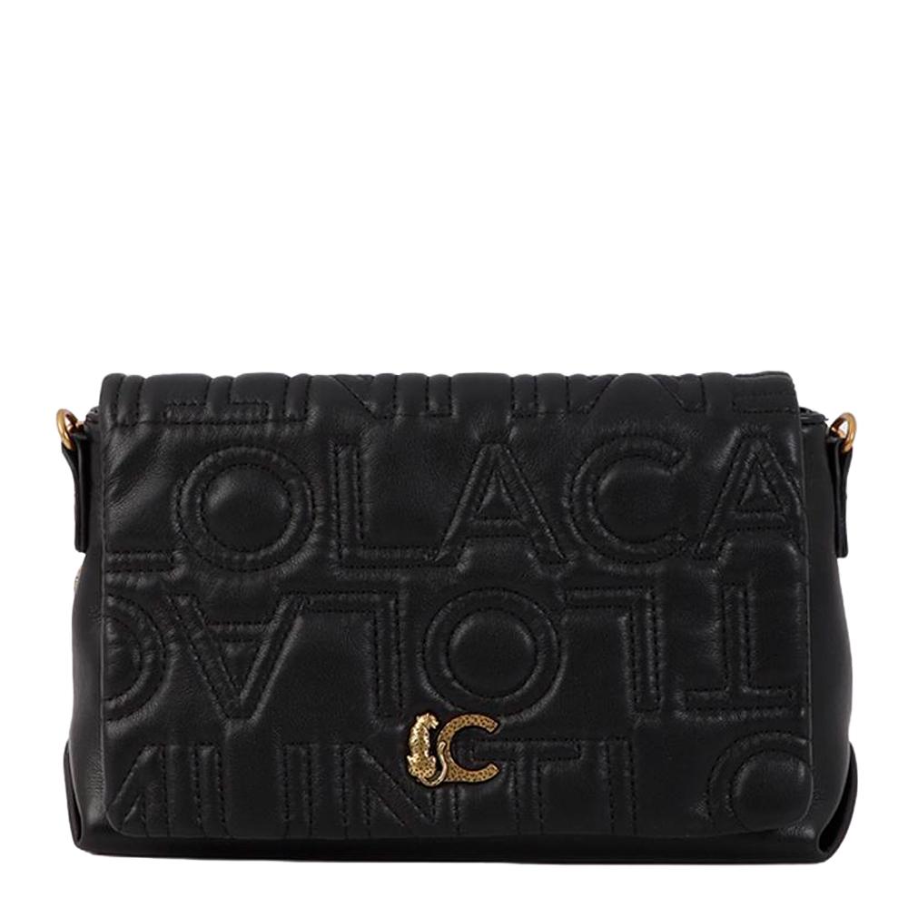 Lola Casademunt Women's Black/Light Bags, Toiletry Bags And Suitcases For Shoulder Bag With Flap And Logo Stitching