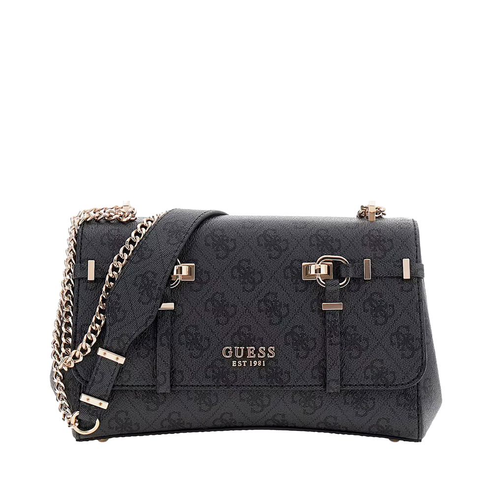 Guess Women's Gold Bags, Toiletry Bags And Suitcases For Leona Logo Convertible Xbody Flap Bag