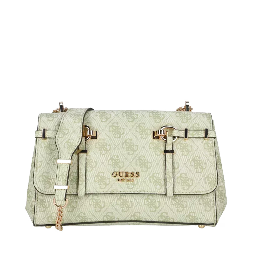Guess Women's Gold Bags, Toiletry Bags And Suitcases For Leona Logo Convertible Xbody Flap Bag