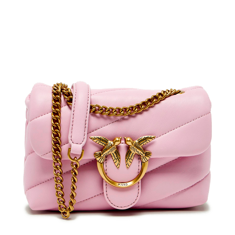 Pinko Women's Gold Bags, Toiletry Bags And Suitcases For Baby Love Puff Bag