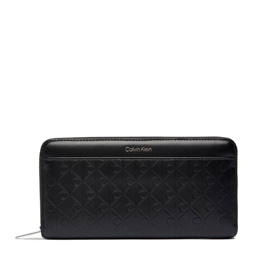 Calvin Klein Jeans Carteras y monederos para mujer Cartera con cremallera larga logotipo emblemático grabado