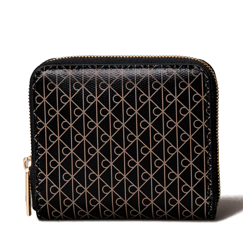 Calvin Klein Jeans Women's Wallets And Purses Square Wallet With Zip Around The Perimeter, Rfid Protection, And Logo