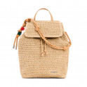 Petit sac &agrave; dos en raphia avec breloques