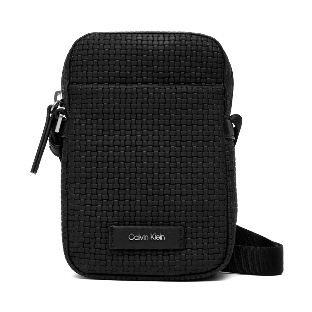 Calvin Klein Jeans Men's Black Messenger Bags, Toiletry Bags And Suitcases For Bandolera Embossed Woven Slim